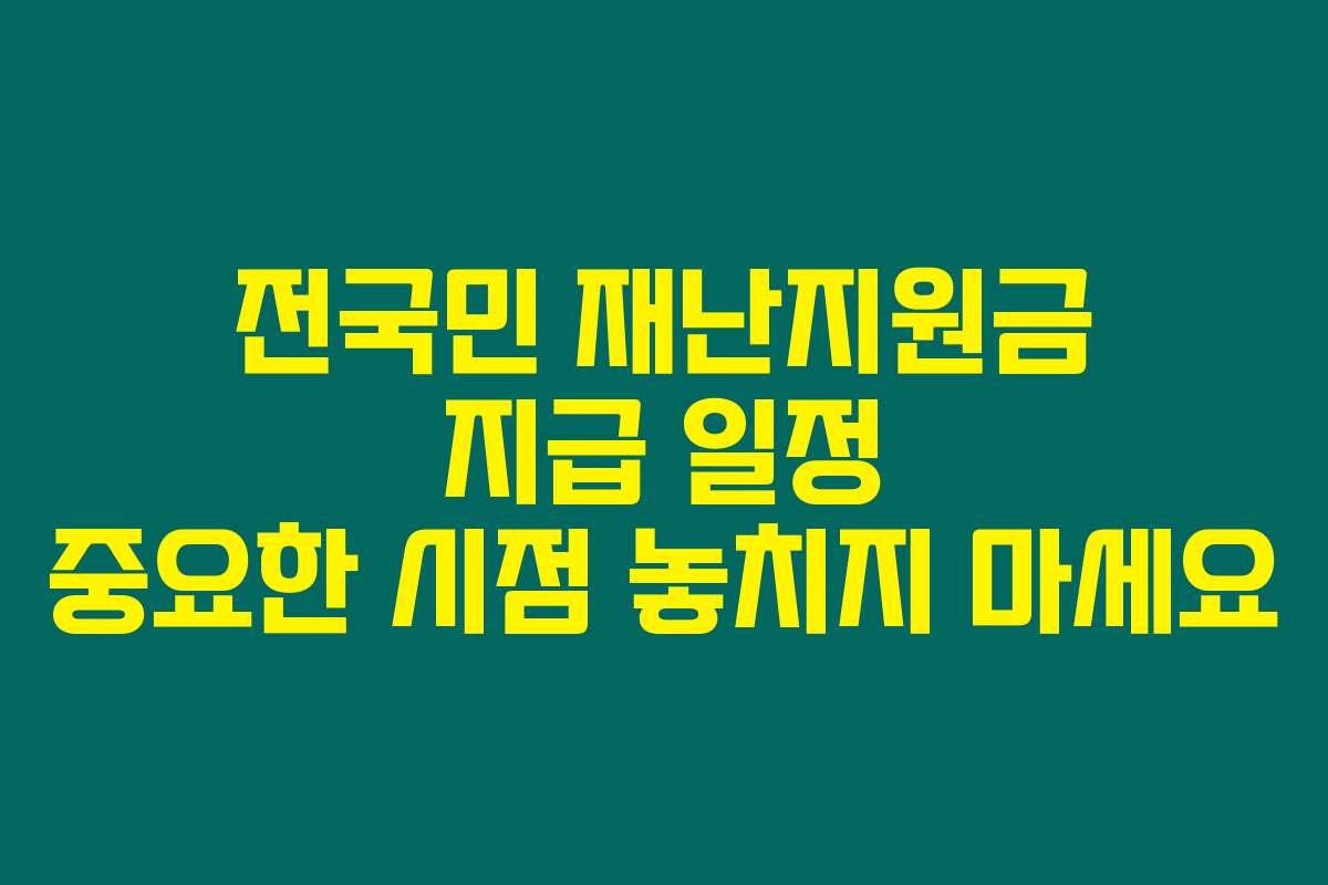 전국민 재난지원금 지급 일정 중요한 시점 놓치지 마세요