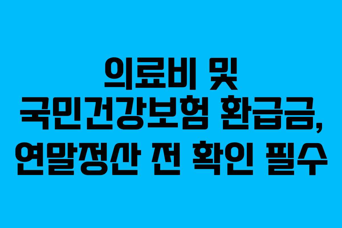 의료비 및 국민건강보험 환급금, 연말정산 전 확인 필수