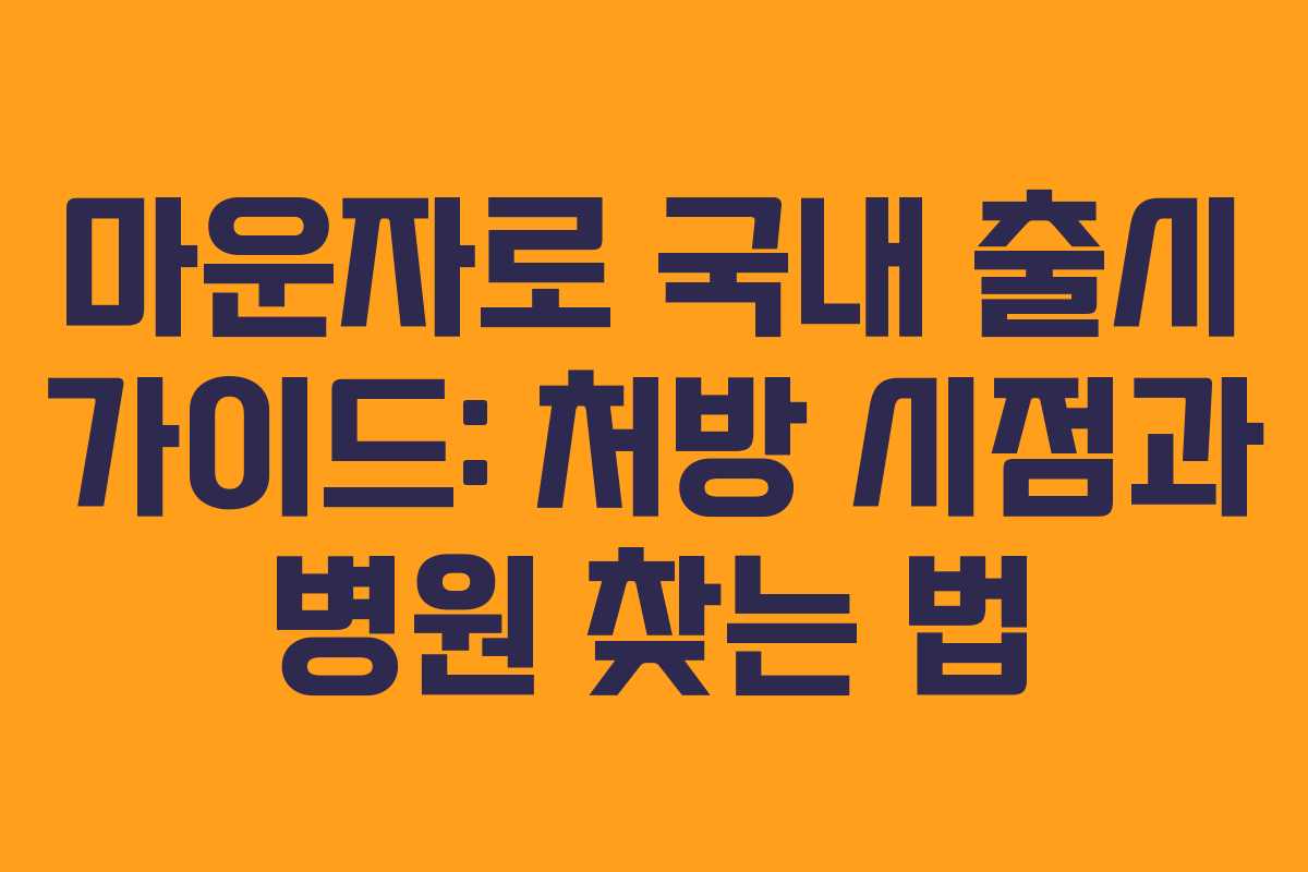 마운자로 국내 출시 가이드: 처방 시점과 병원 찾는 법