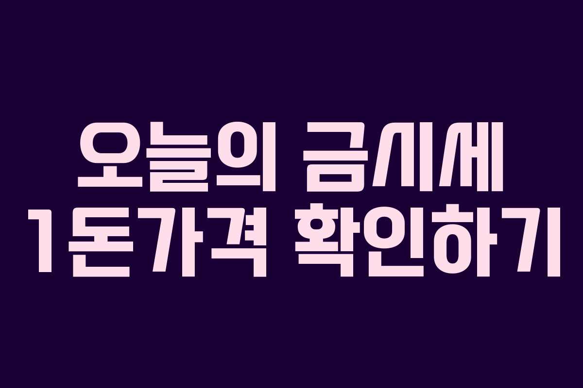 오늘의 금시세 1돈가격 확인하기