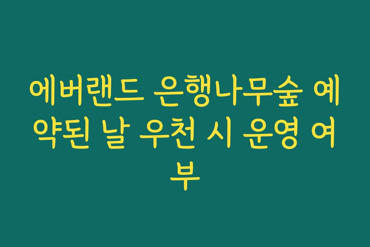 에버랜드 은행나무숲 예약된 날 우천 시 운영 여부 에버랜드 은행나무숲 예약된 날 우천 시 운영 여부