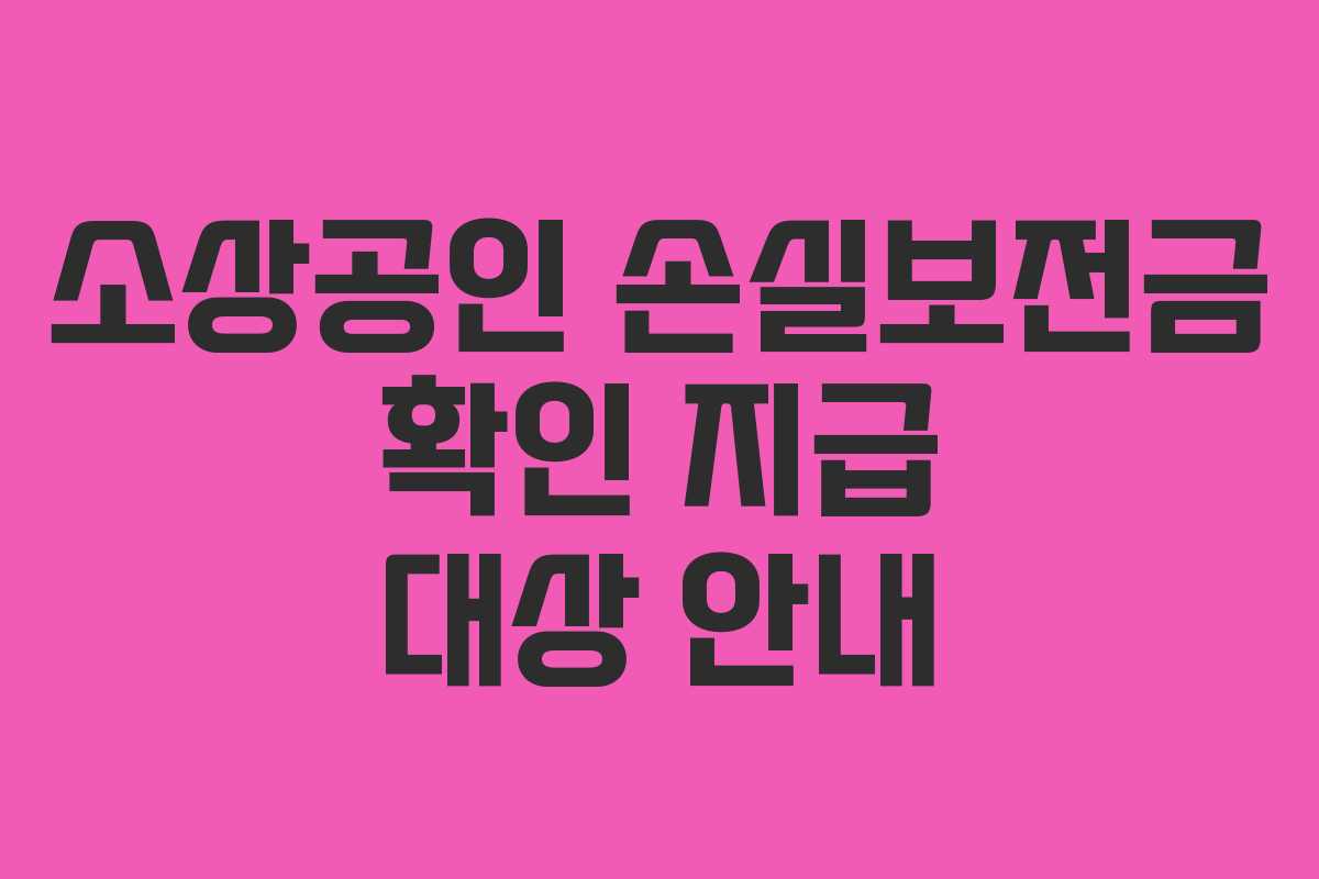 소상공인 손실보전금 확인 지급 대상 안내 소상공인 손실보전금 확인 지급 대상 안내