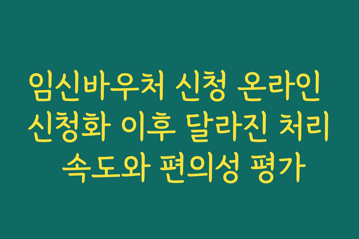 임신바우처 신청 온라인 신청화 이후 달라진 처리 속도와 편의성 평가