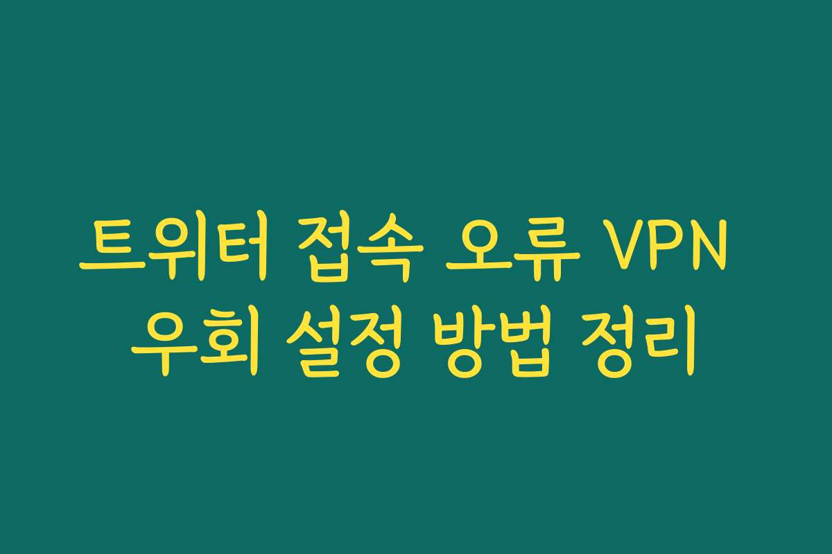트위터 접속 오류 VPN 우회 설정 방법 정리