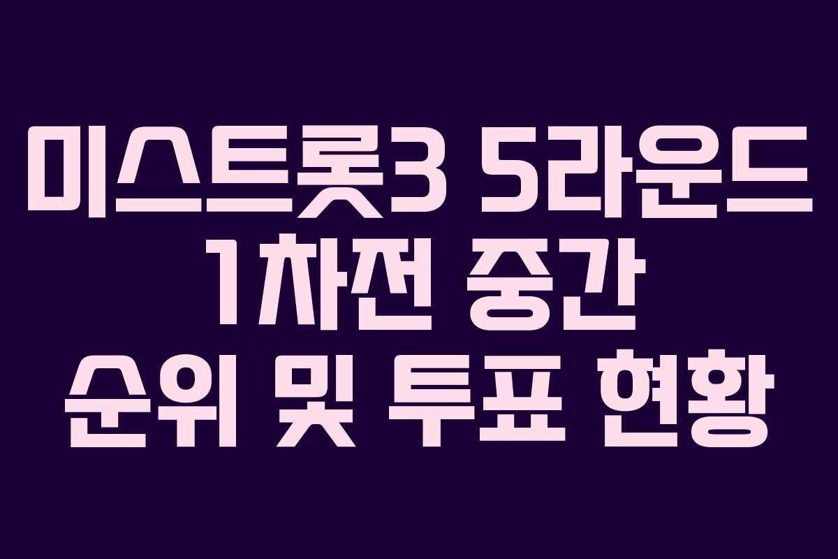 미스트롯3 5라운드 1차전 중간 순위 및 투표 현황