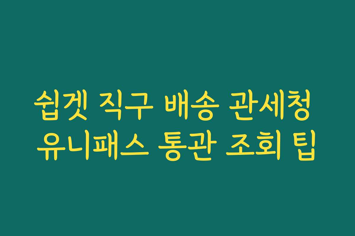 쉽겟 직구 배송 관세청 유니패스 통관 조회 팁