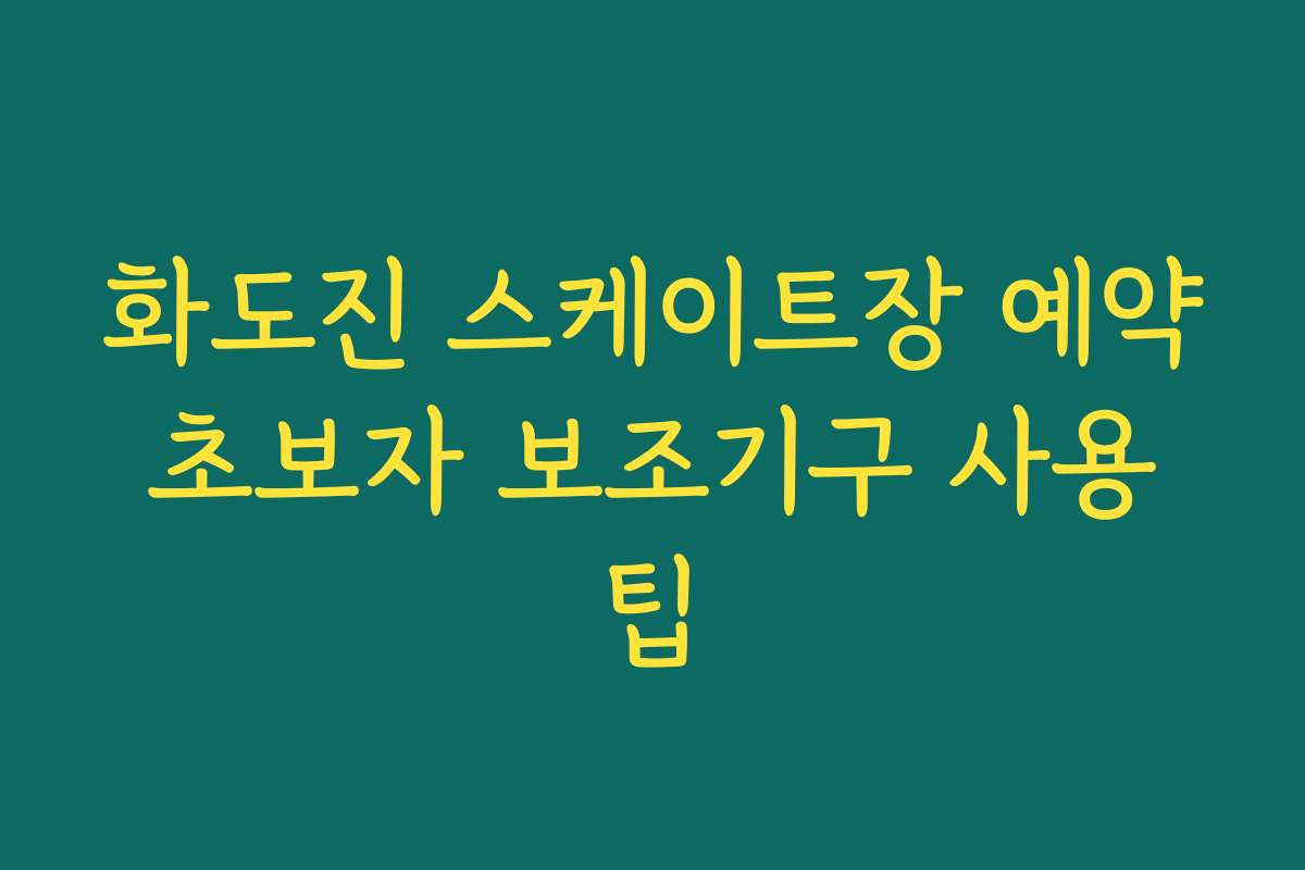 화도진 스케이트장 예약 초보자 보조기구 사용 팁