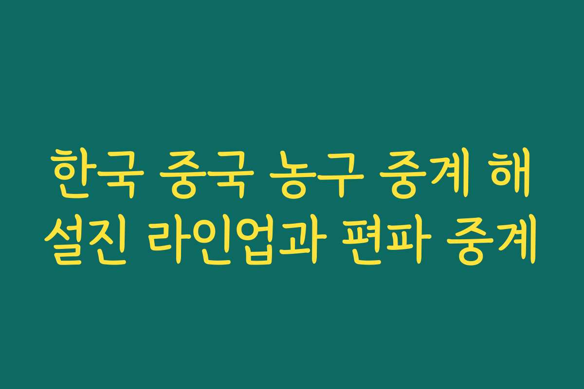 한국 중국 농구 중계 해설진 라인업과 편파 중계