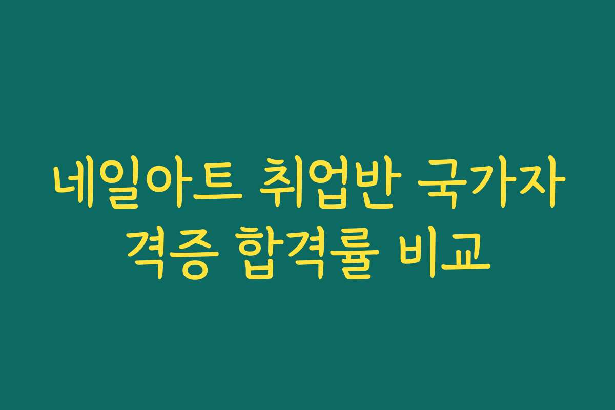 네일아트 취업반 국가자격증 합격률 비교