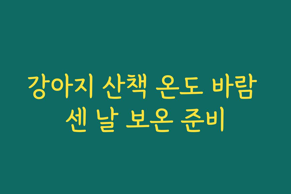 강아지 산책 온도 바람 센 날 보온 준비