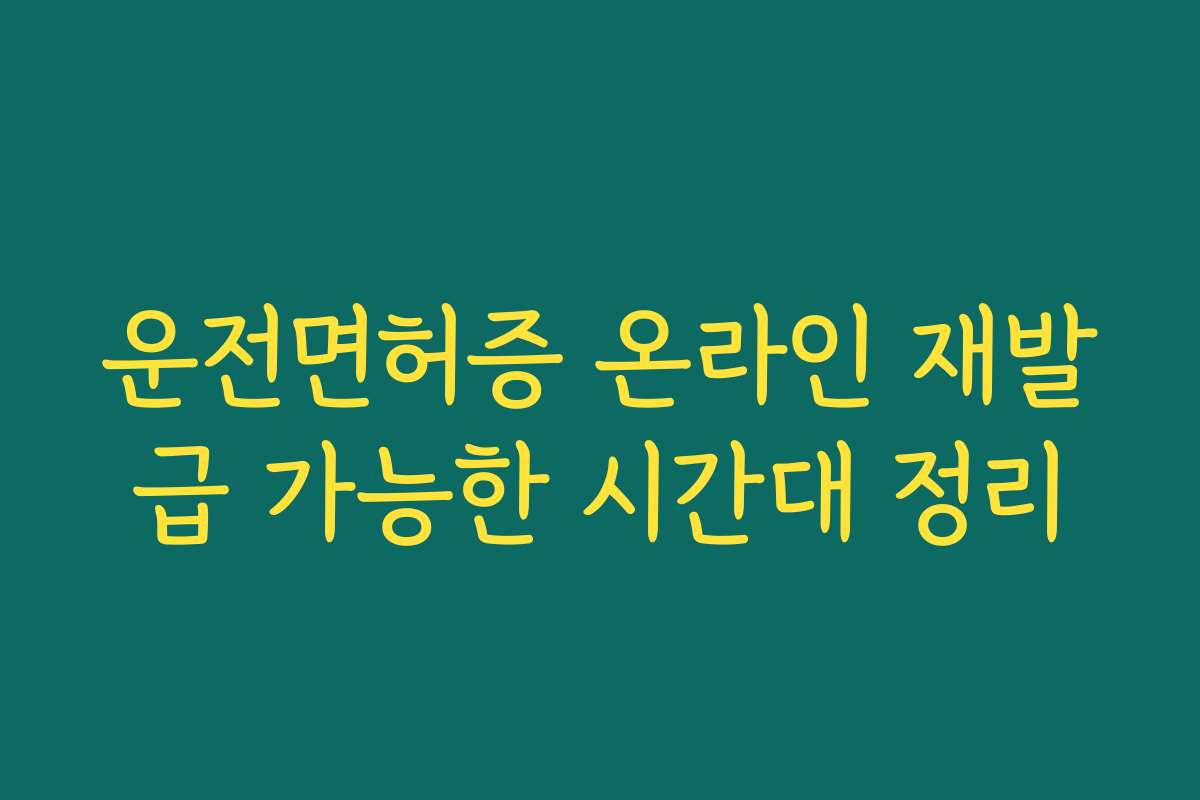 운전면허증 온라인 재발급 가능한 시간대 정리