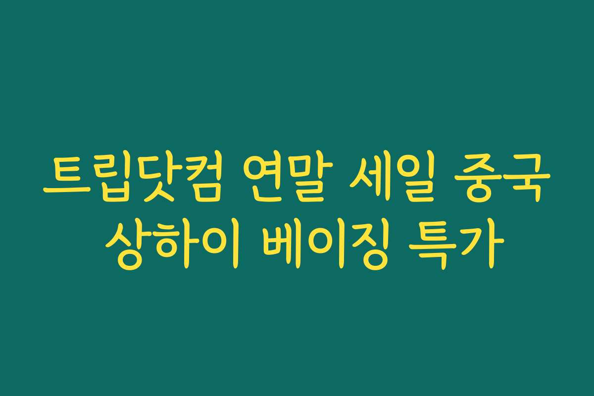 트립닷컴 연말 세일 중국 상하이 베이징 특가