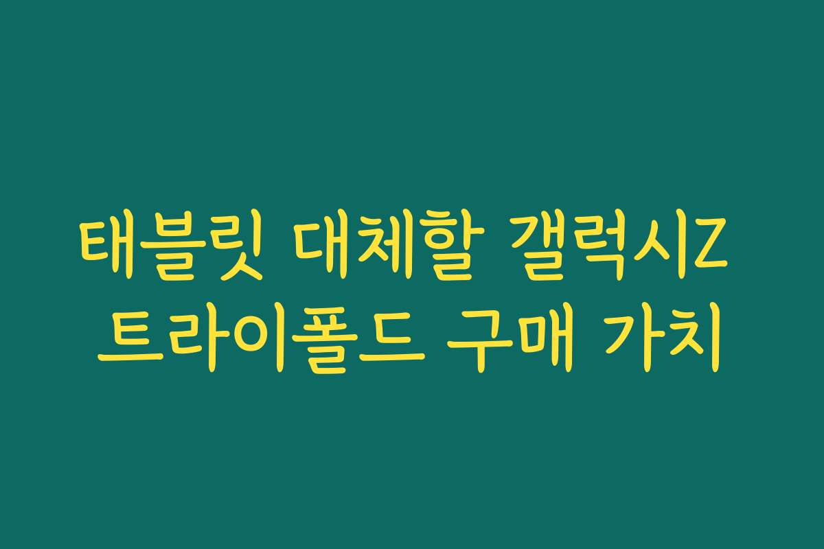 태블릿 대체할 갤럭시Z 트라이폴드 구매 가치