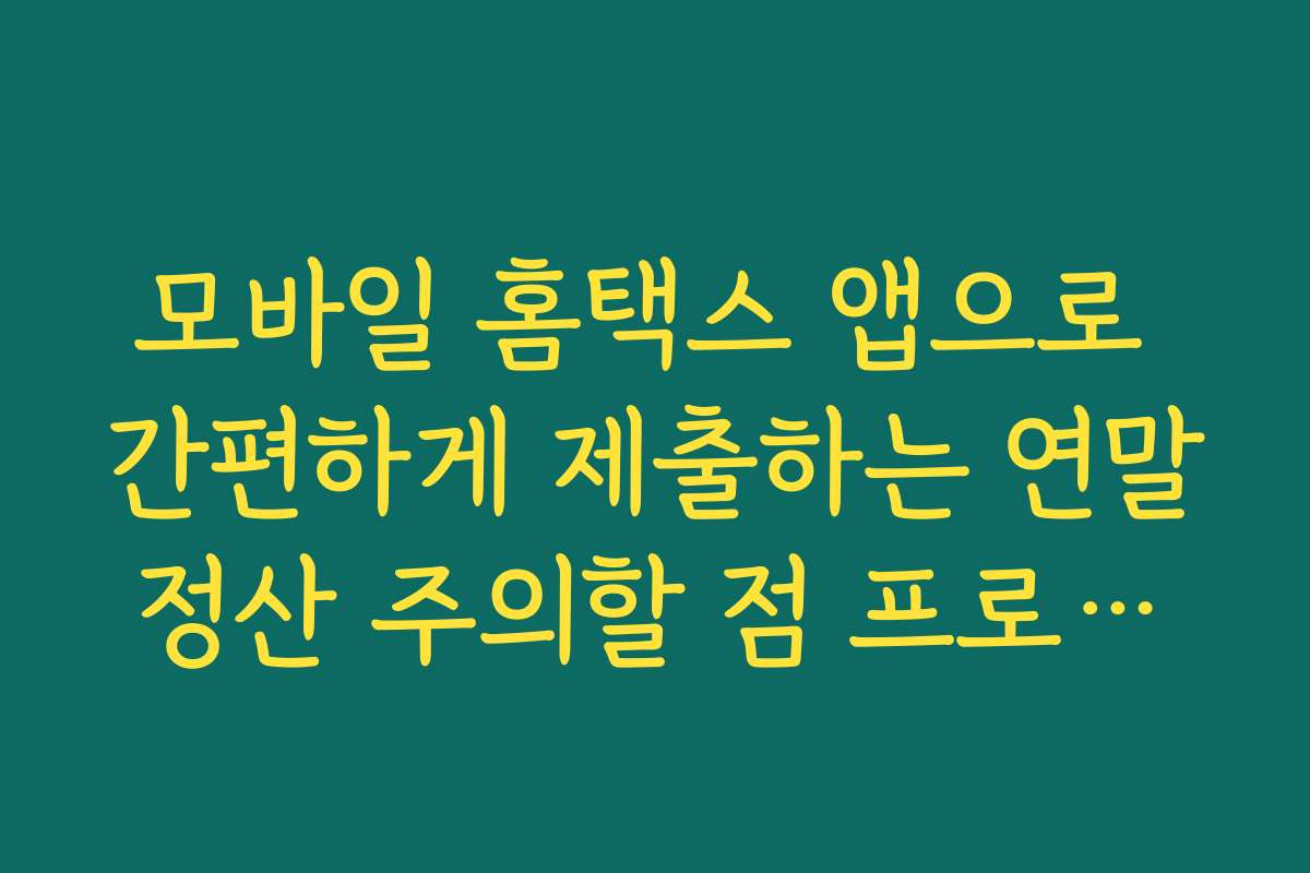 모바일 홈택스 앱으로 간편하게 제출하는 연말정산 주의할 점 프로세스