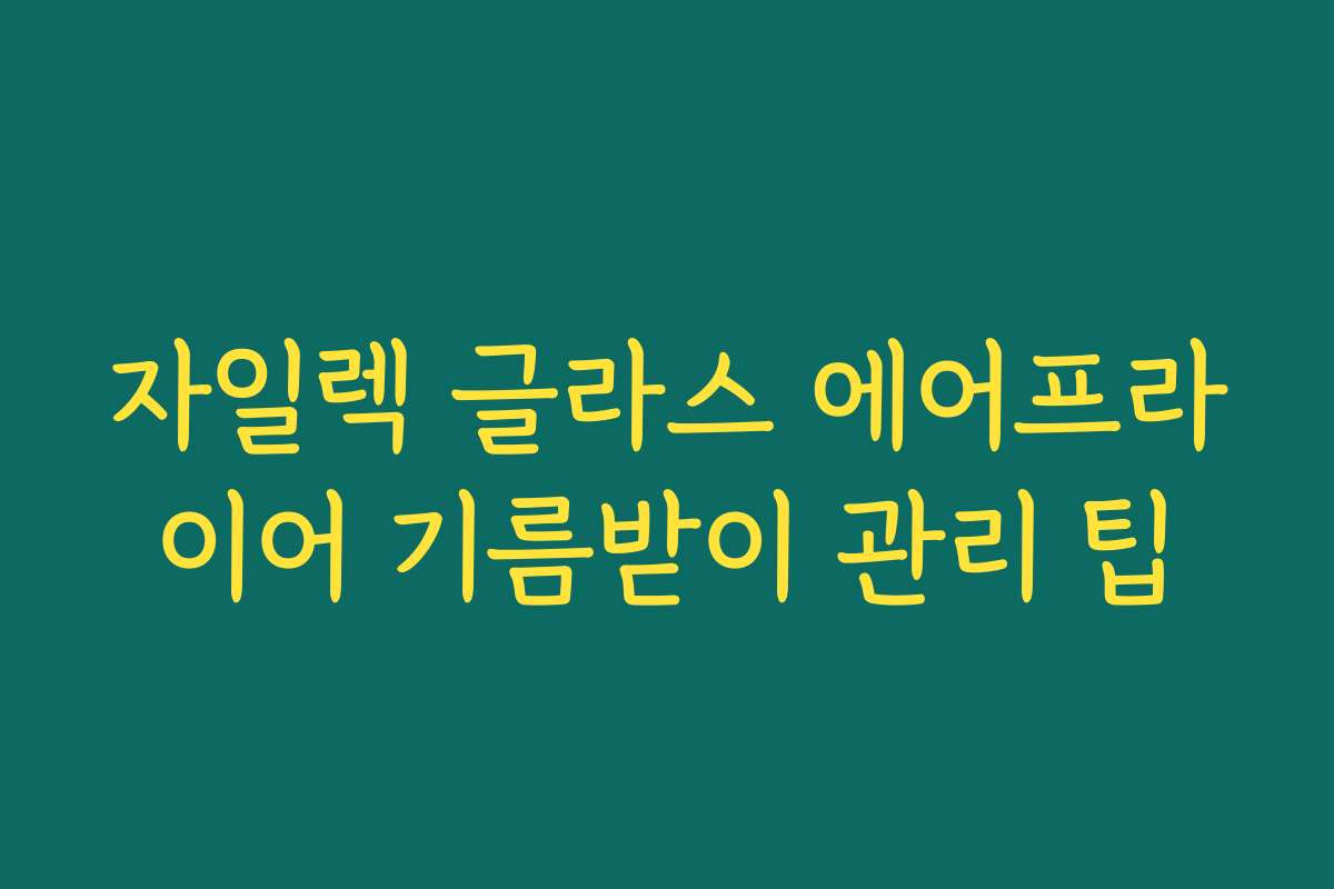 자일렉 글라스 에어프라이어 기름받이 관리 팁