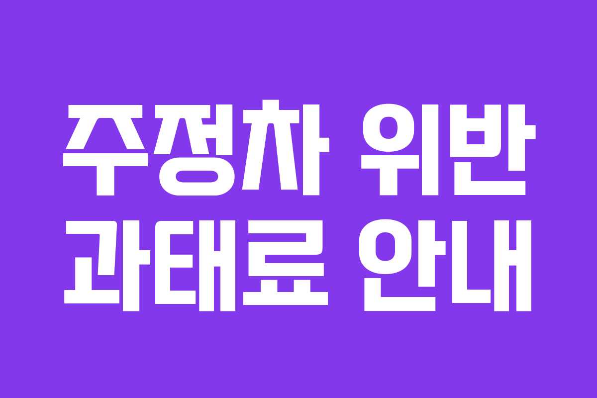 주정차 위반 과태료 안내