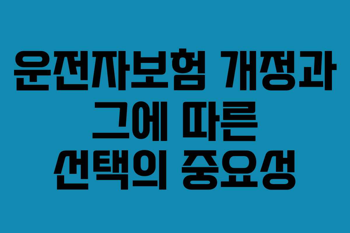 운전자보험 개정과 그에 따른 선택의 중요성