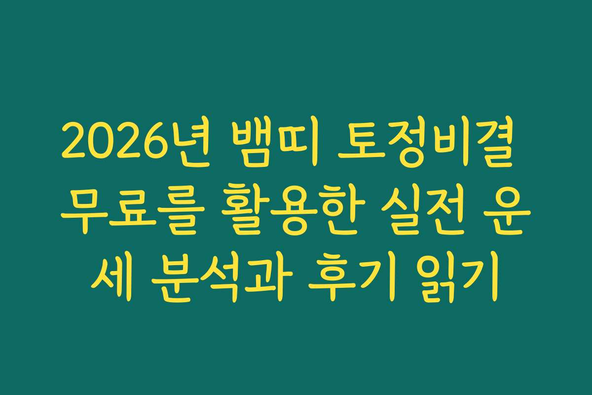 2026년 뱀띠 토정비결 무료를 활용한 실전 운세 분석과 후기 읽기