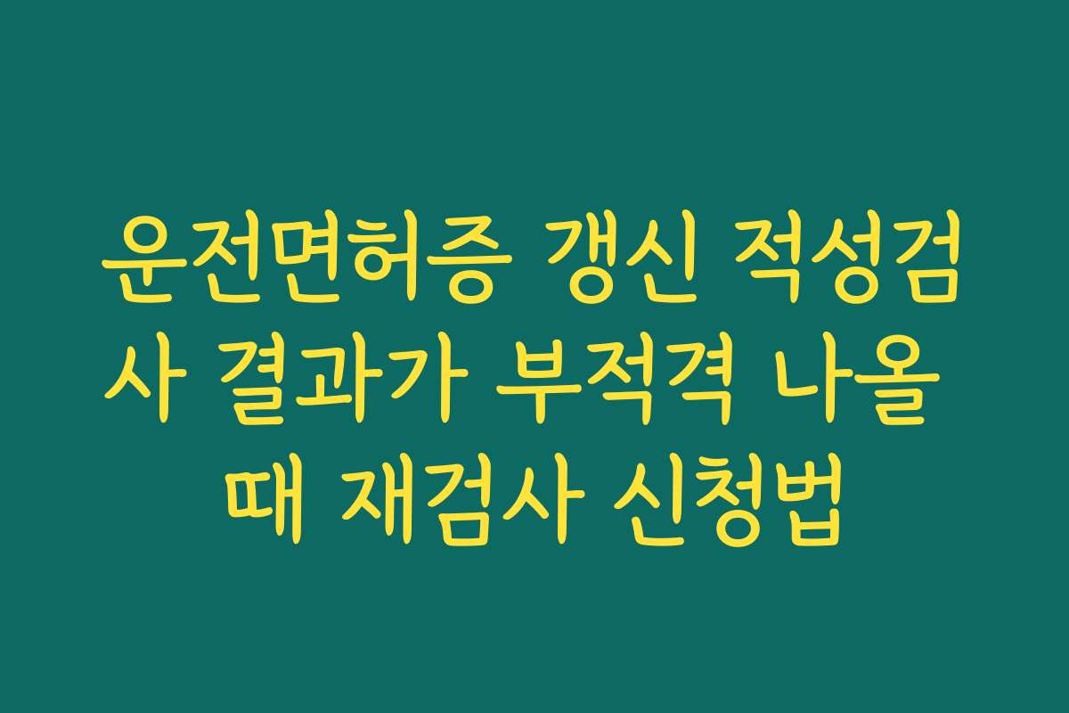 운전면허증 갱신 적성검사 결과가 부적격 나올 때 재검사 신청법