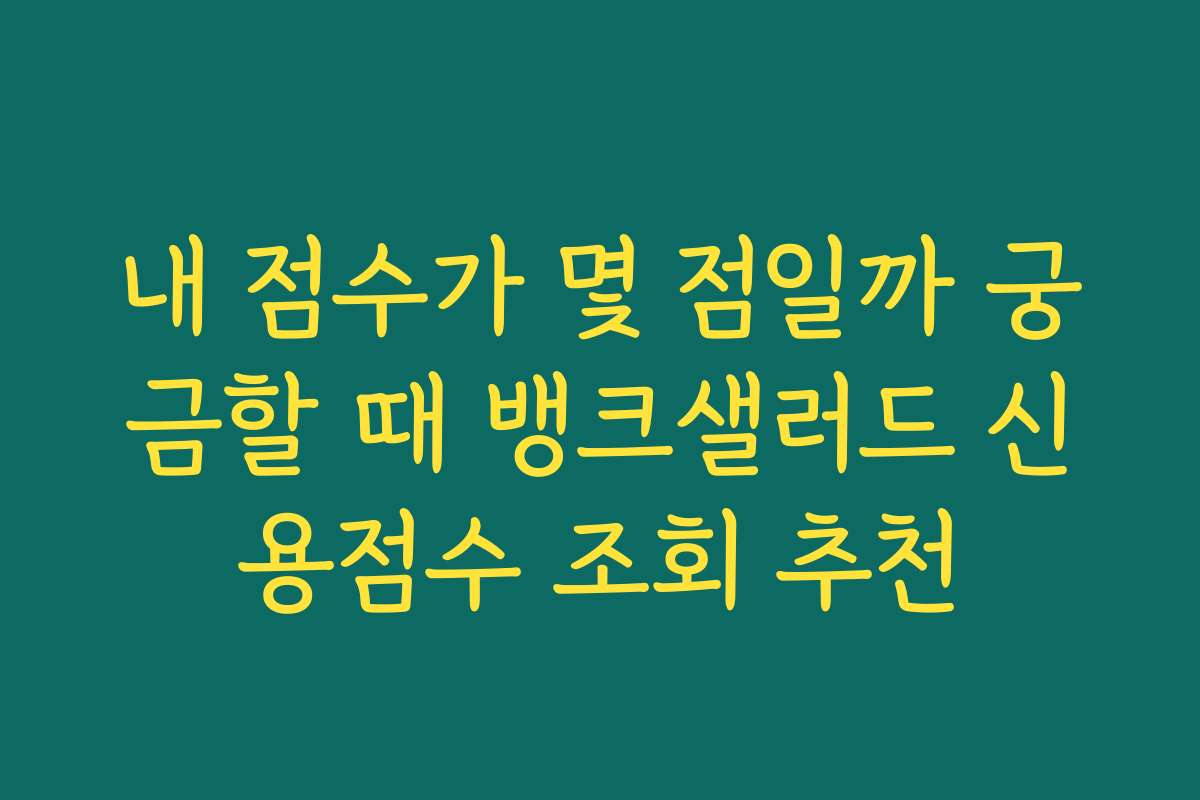 내 점수가 몇 점일까 궁금할 때 뱅크샐러드 신용점수 조회 추천