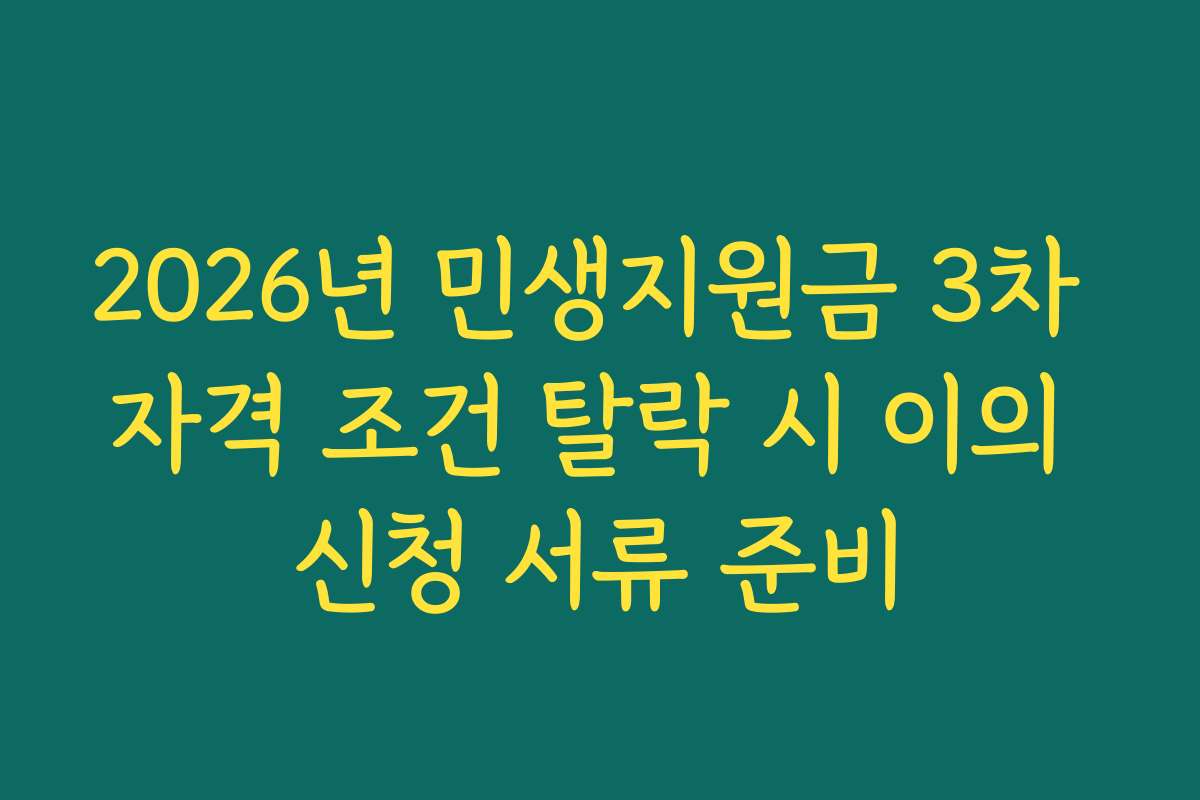 2026년 민생지원금 3차 자격 조건 탈락 시 이의 신청 서류 준비