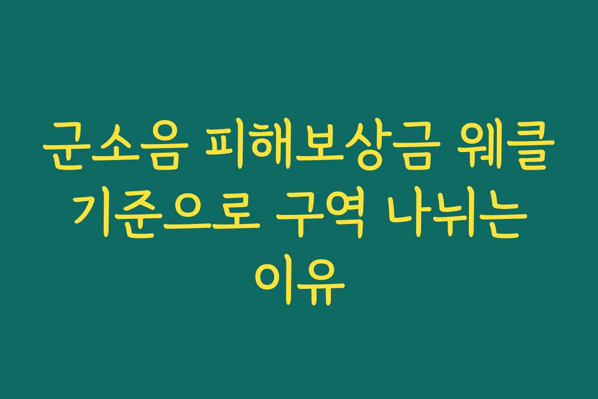 군소음 피해보상금 웨클 기준으로 구역 나뉘는 이유