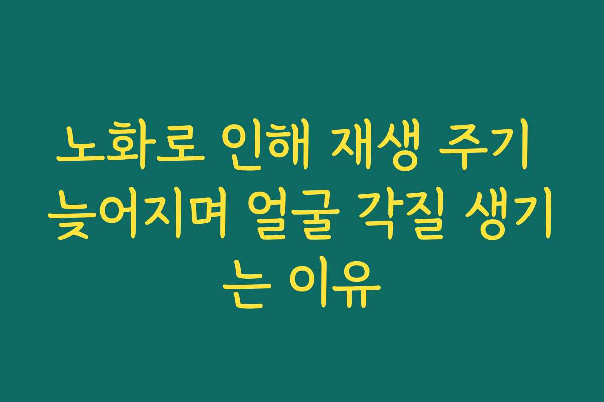 노화로 인해 재생 주기 늦어지며 얼굴 각질 생기는 이유