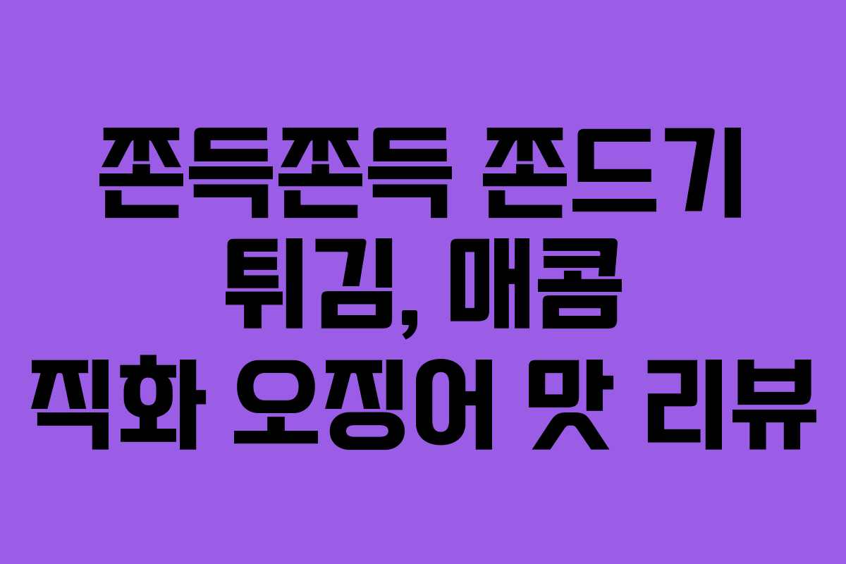 쫀득쫀득 쫀드기 튀김, 매콤 직화 오징어 맛 리뷰