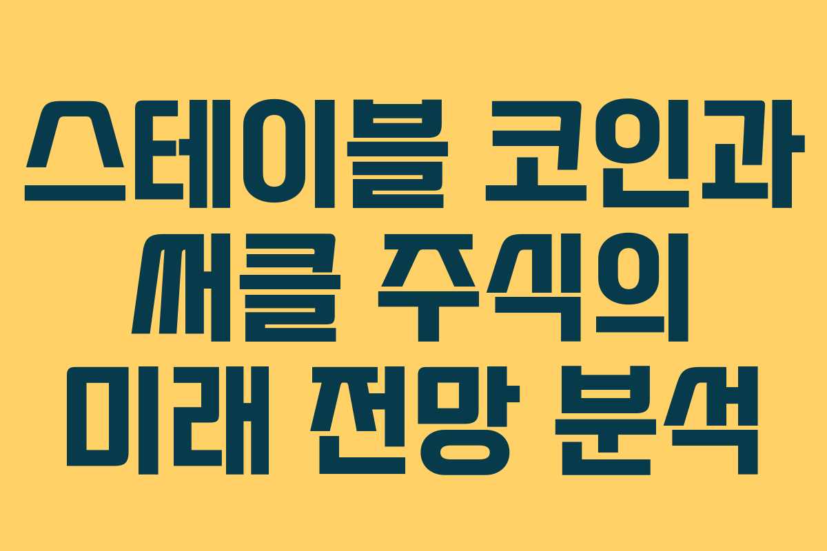 스테이블 코인과 써클 주식의 미래 전망 분석
