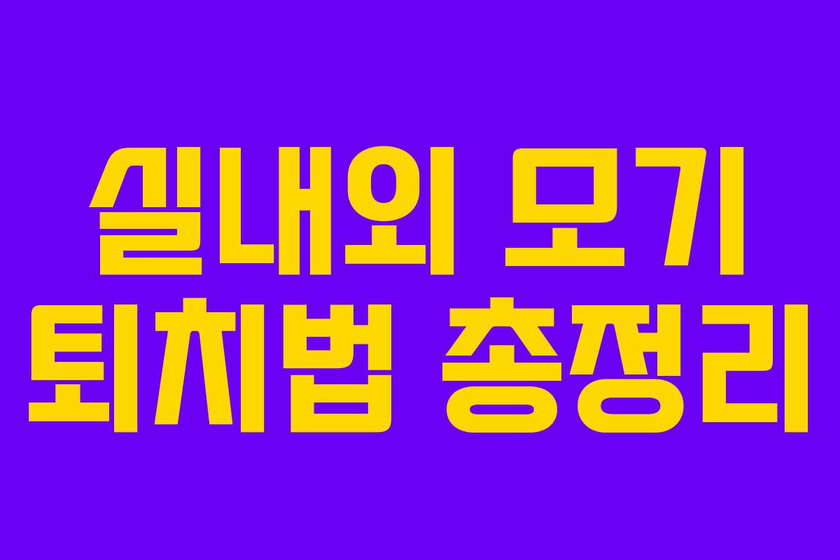 실내외 모기 퇴치법 총정리