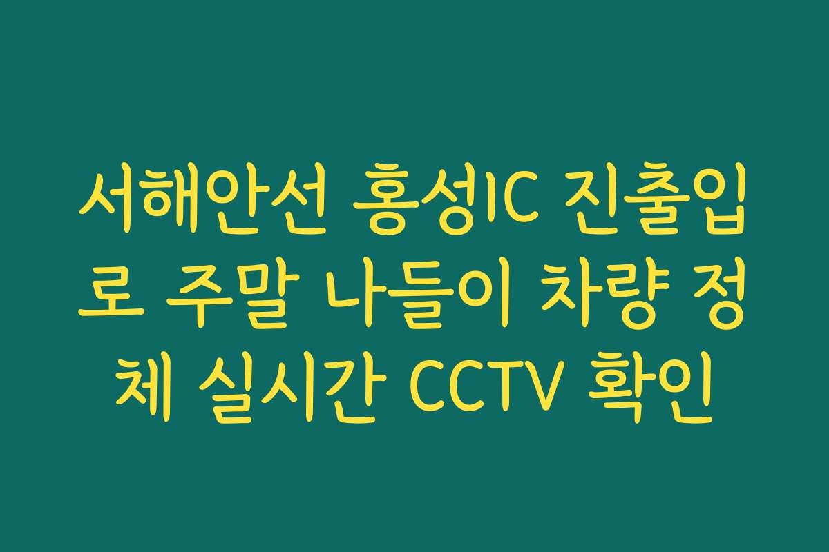 서해안선 홍성IC 진출입로 주말 나들이 차량 정체 실시간 CCTV 확인
