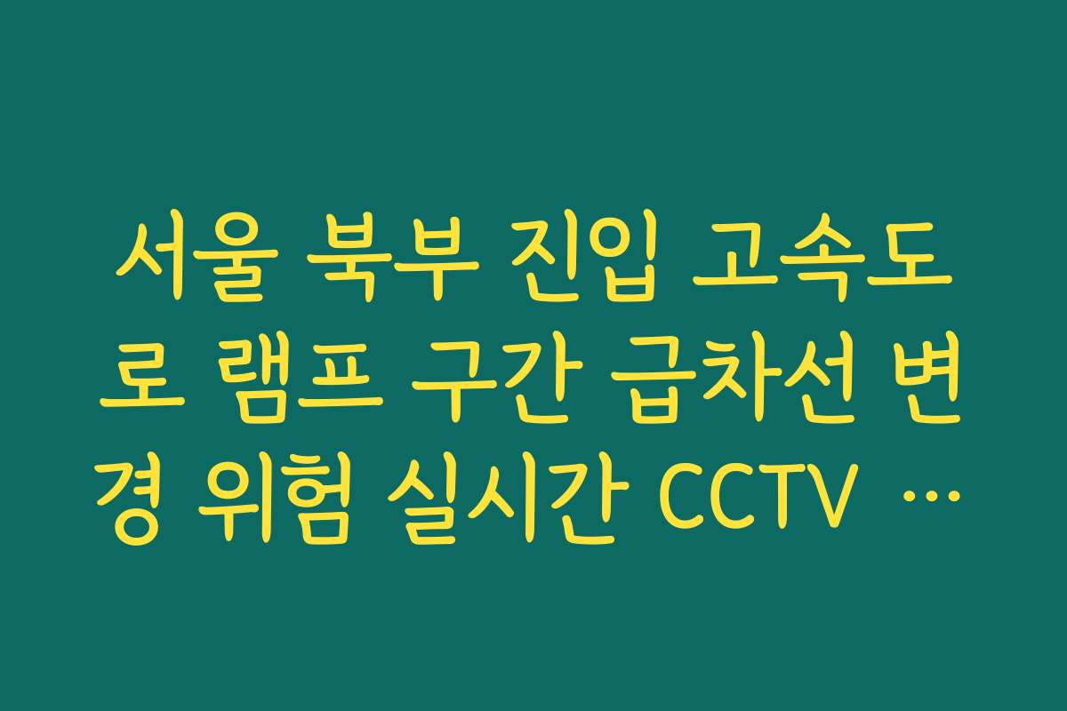 서울 북부 진입 고속도로 램프 구간 급차선 변경 위험 실시간 CCTV 확인