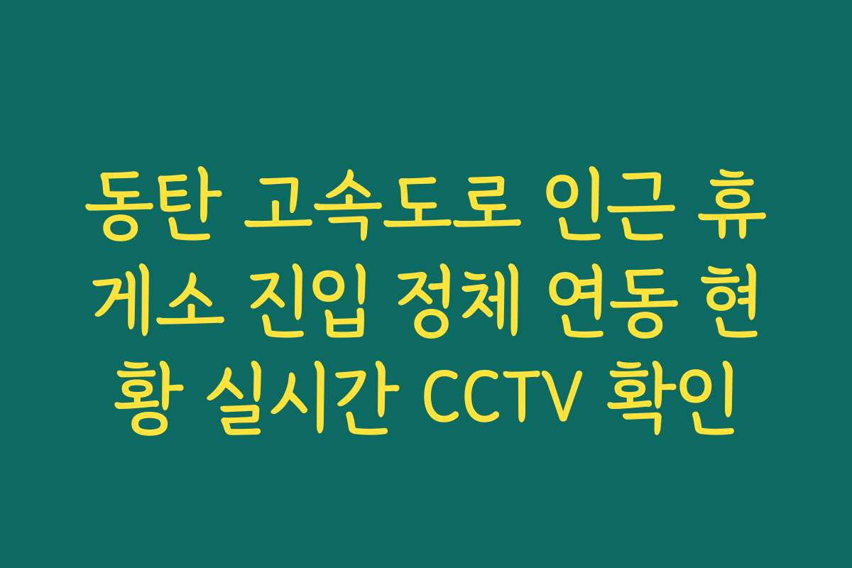 동탄 고속도로 인근 휴게소 진입 정체 연동 현황 실시간 CCTV 확인