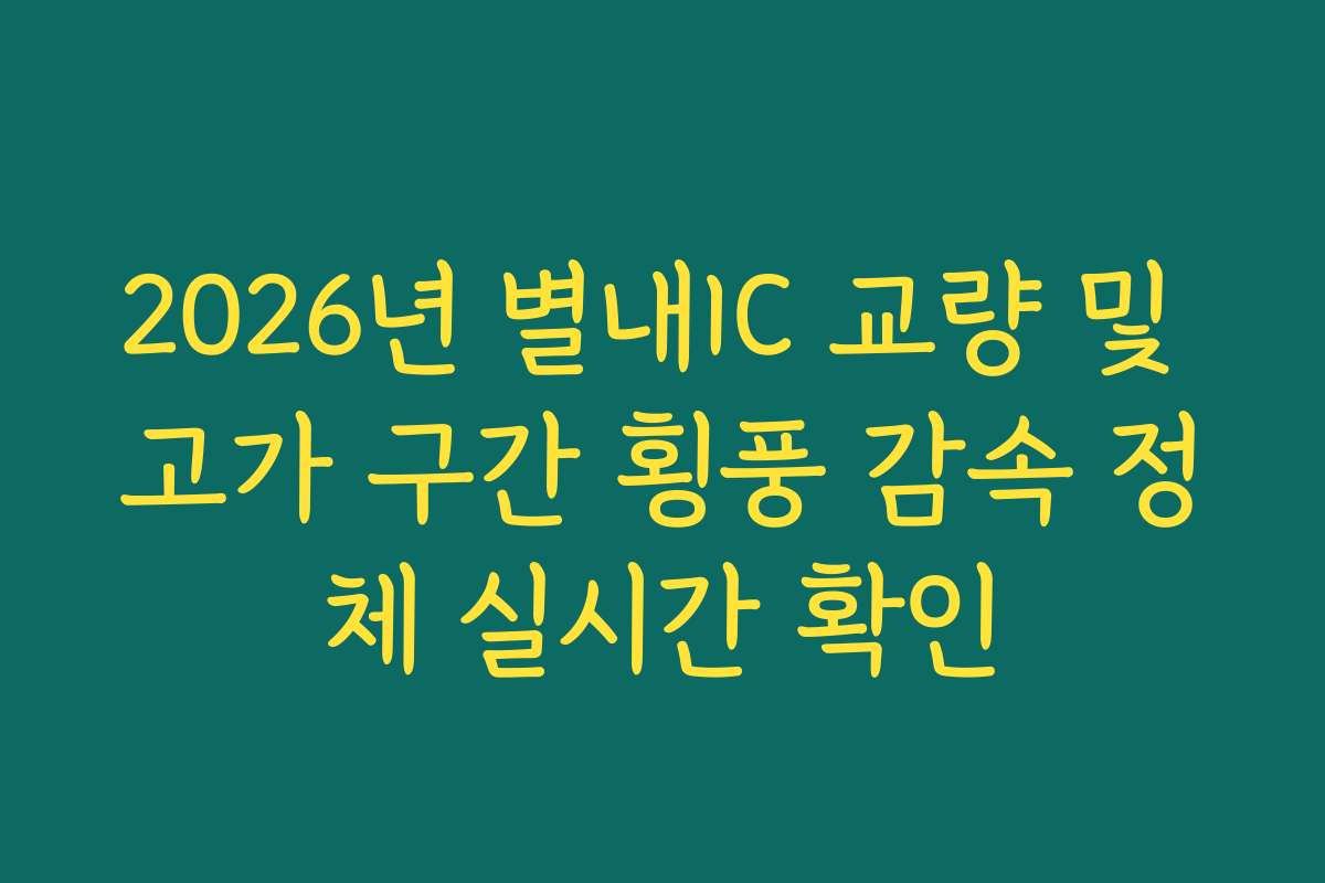 2026년 별내IC 교량 및 고가 구간 횡풍 감속 정체 실시간 확인