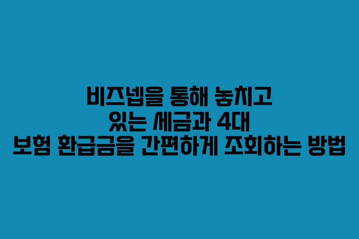 비즈넵을 통해 놓치고 있는 세금과 4대 보험 환급금을 간편하게 조회하는 방법
