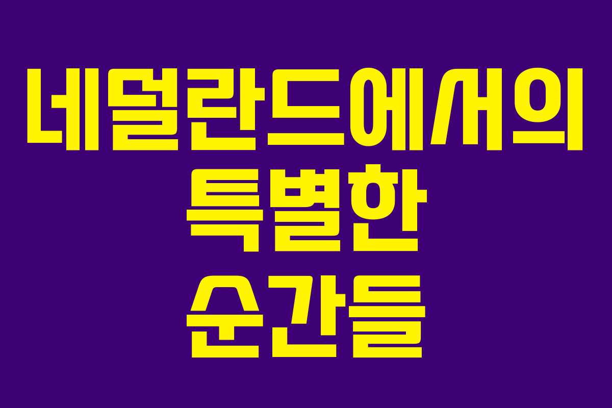 네덜란드에서의 특별한 순간들