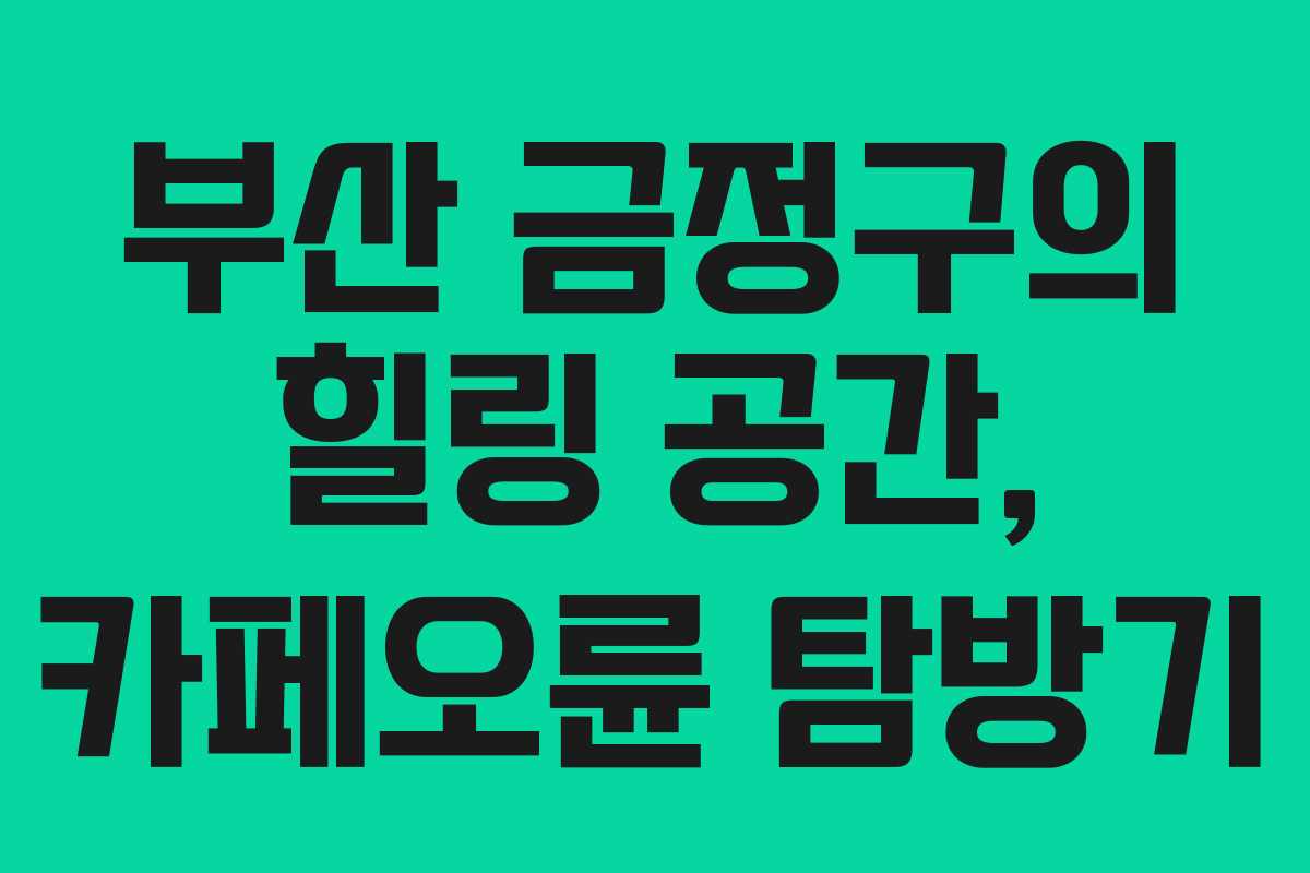 부산 금정구의 힐링 공간, 카페오륜 탐방기
