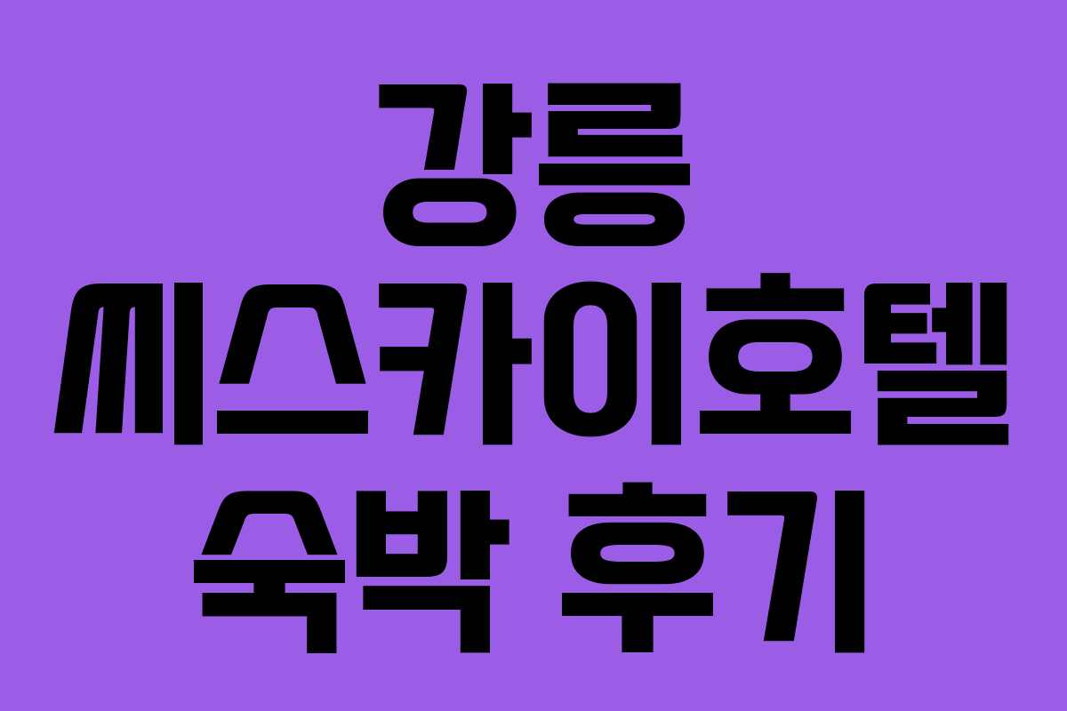 강릉 씨스카이호텔 숙박 후기