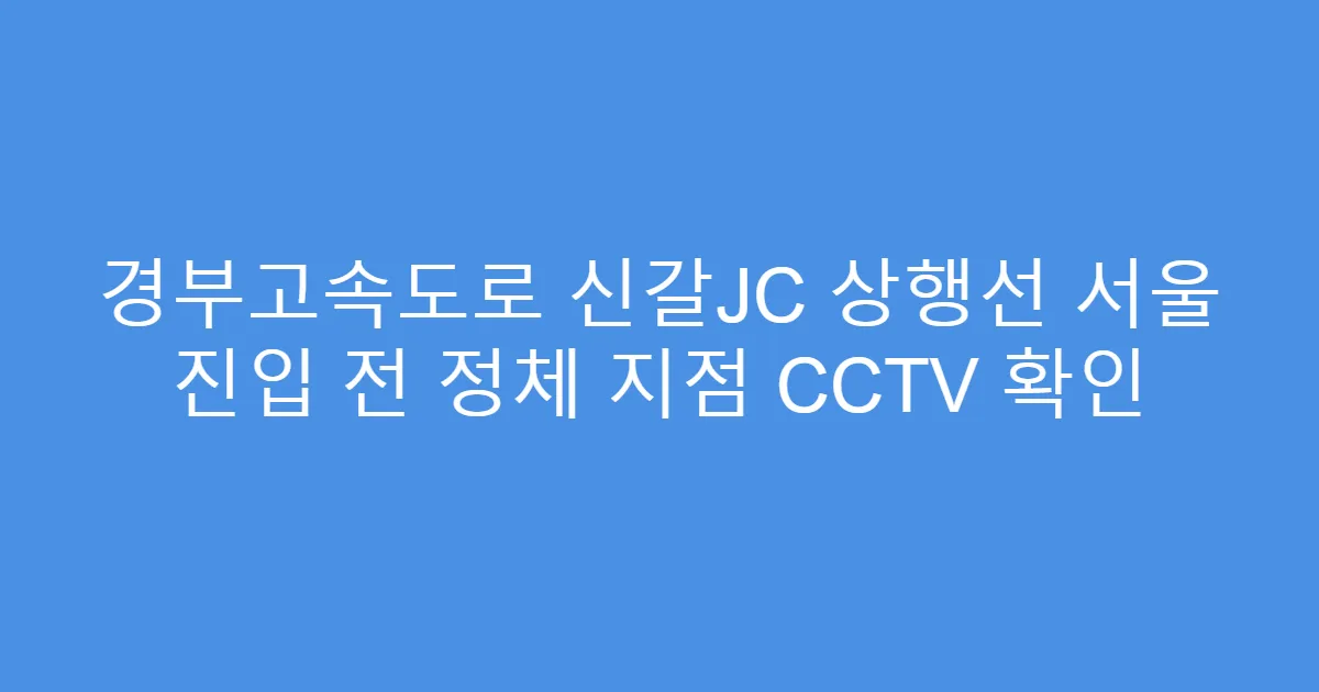 경부고속도로 신갈JC 상행선 서울 진입 전 정체 지점 CCTV 확인