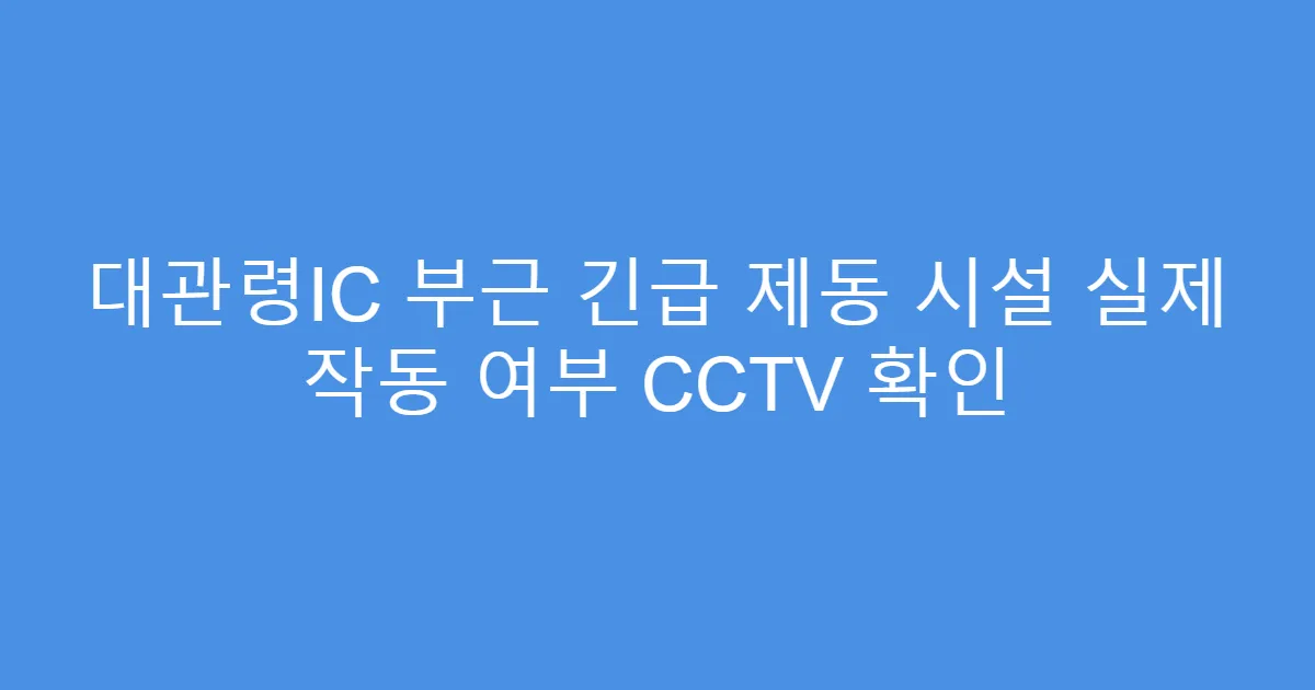 대관령IC 부근 긴급 제동 시설 실제 작동 여부 CCTV 확인