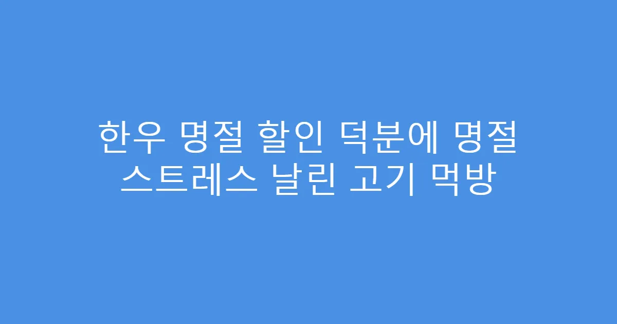 한우 명절 할인 덕분에 명절 스트레스 날린 고기 먹방