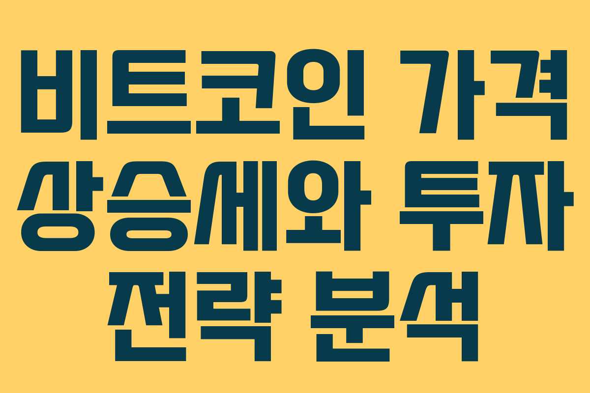 비트코인 가격 상승세와 투자 전략 분석