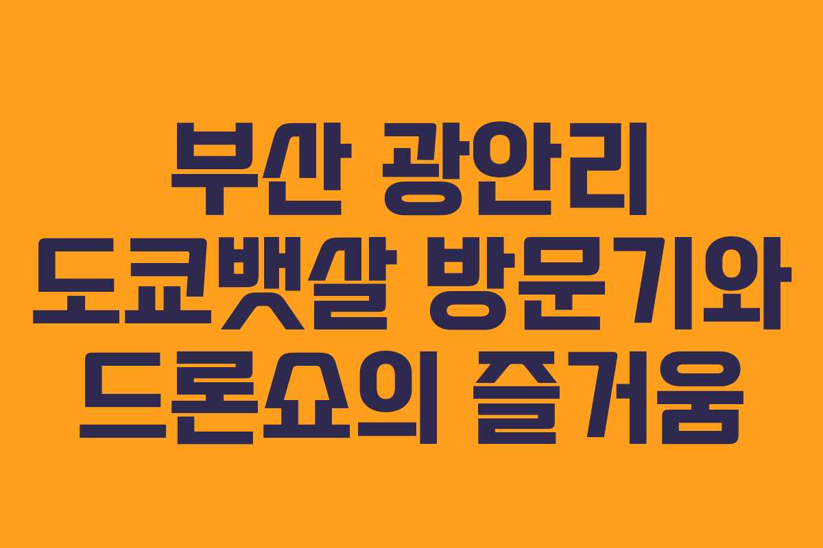 부산 광안리 도쿄뱃살 방문기와 드론쇼의 즐거움