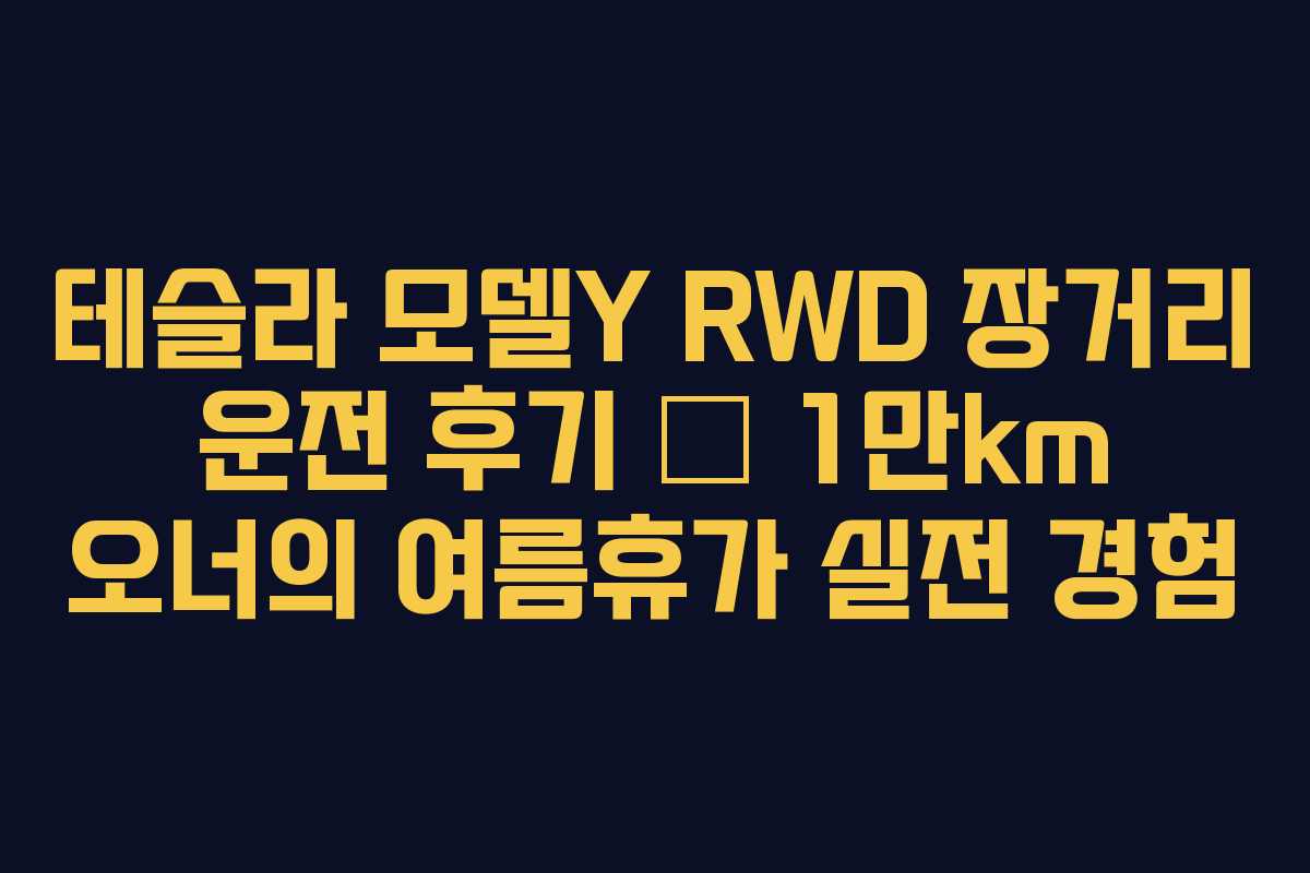 테슬라 모델Y RWD 장거리 운전 후기 – 1만km 오너의 여름휴가 실전 경험