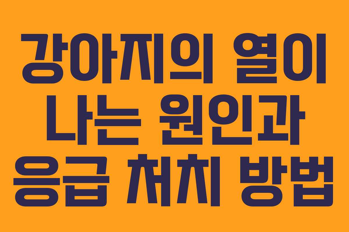 강아지의 열이 나는 원인과 응급 처치 방법