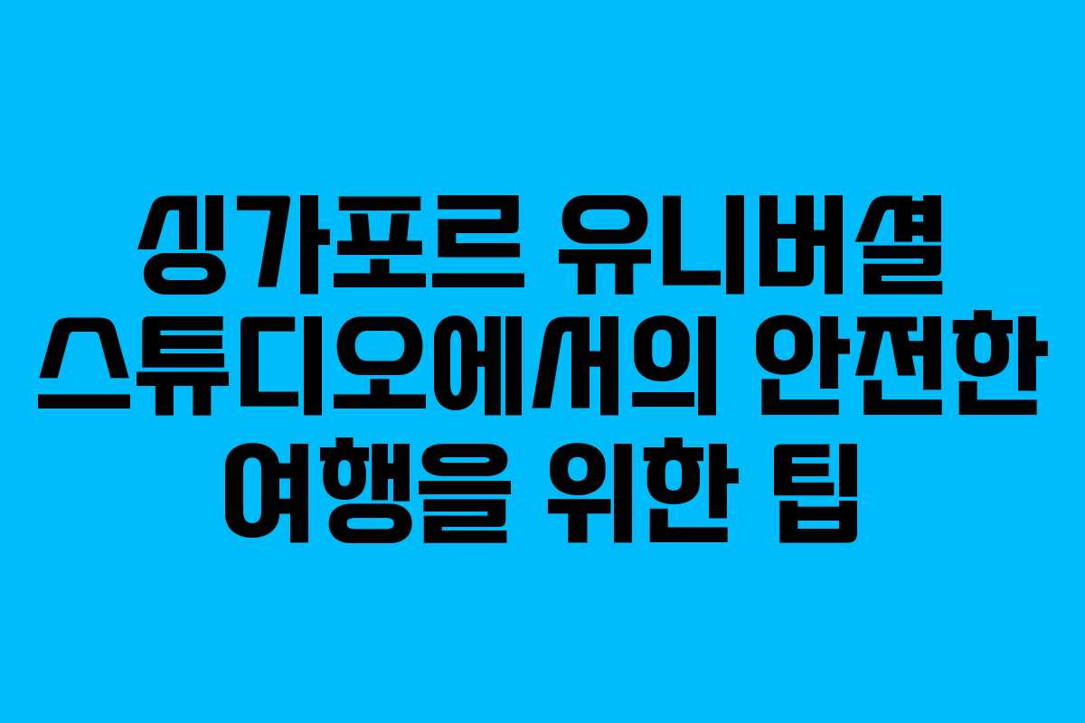싱가포르 유니버셜 스튜디오에서의 안전한 여행을 위한 팁