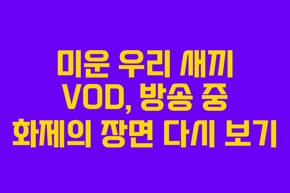 미운 우리 새끼 VOD, 방송 중 화제의 장면 다시 보기