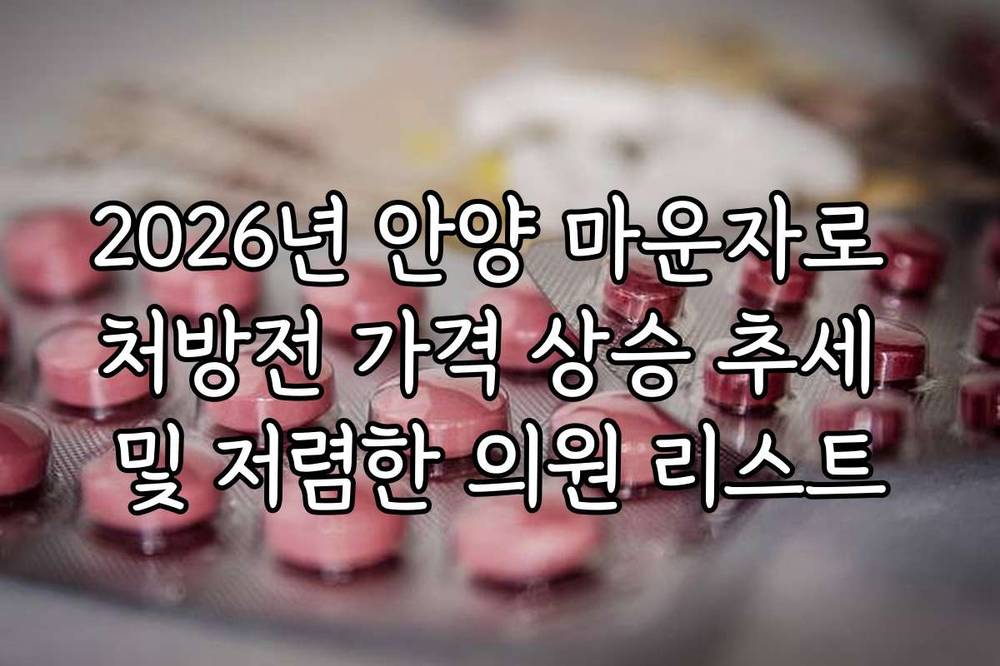 2026년 안양 마운자로 처방전 가격 상승 추세 및 저렴한 의원 리스트