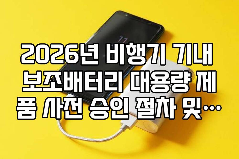 2026년 비행기 기내 보조배터리 대용량 제품 사전 승인 절차 및 서류