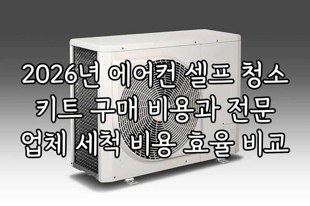 2026년 에어컨 셀프 청소 키트 구매 비용과 전문 업체 세척 비용 효율 비교